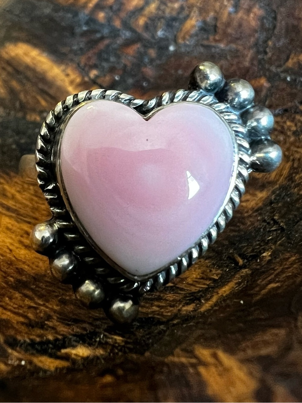 Sterling Silver Queen Conch Heart Ring Size 7
